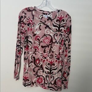 Chicos Touch of Cool Top, size 1 (US 8), pink print